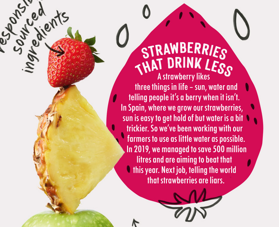 a back of pack story for an innocent smoothie