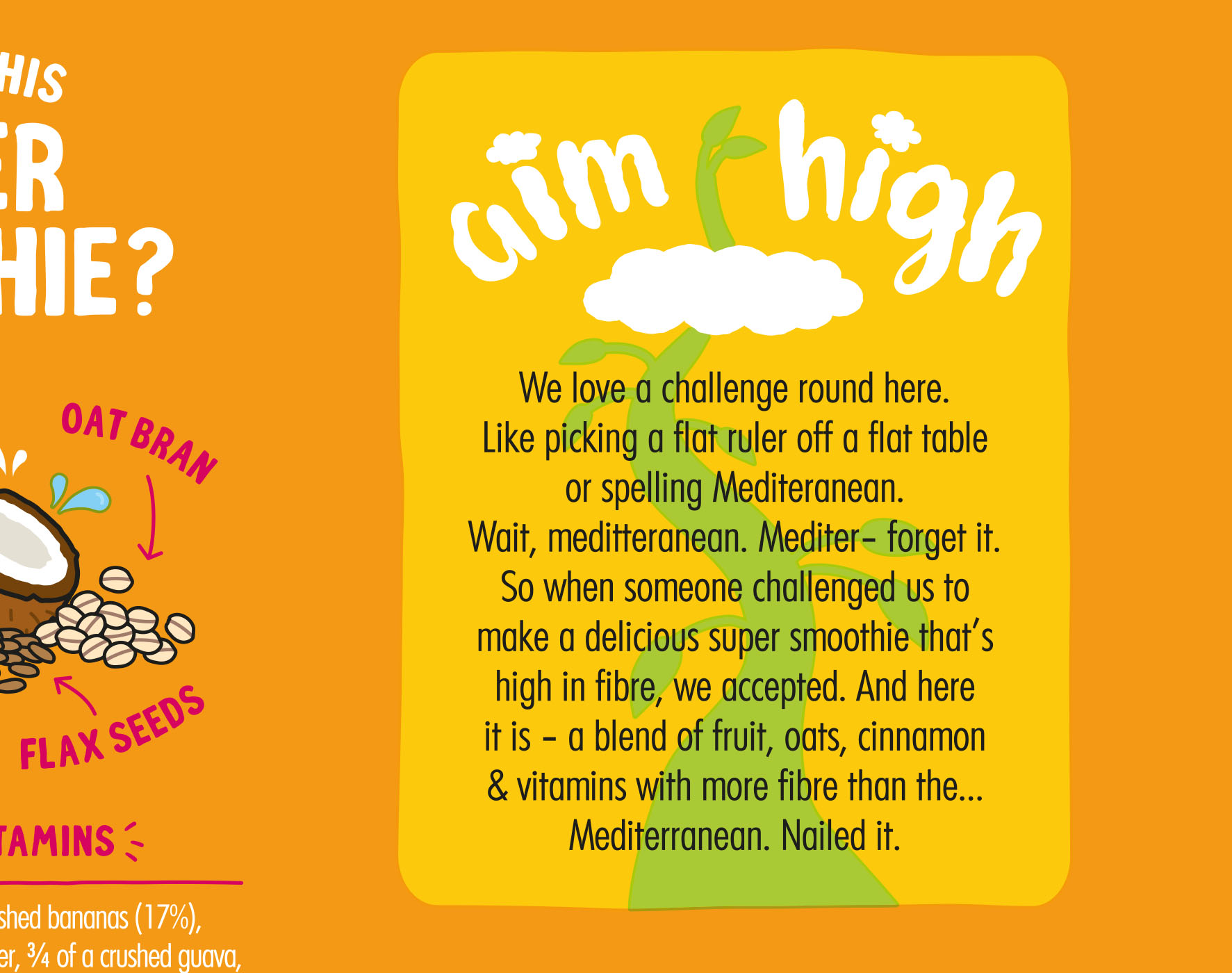 a back of pack story for an innocent super smoothie