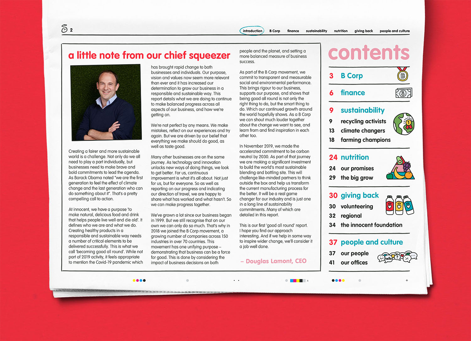 back of pack story for an innocent super smoothie