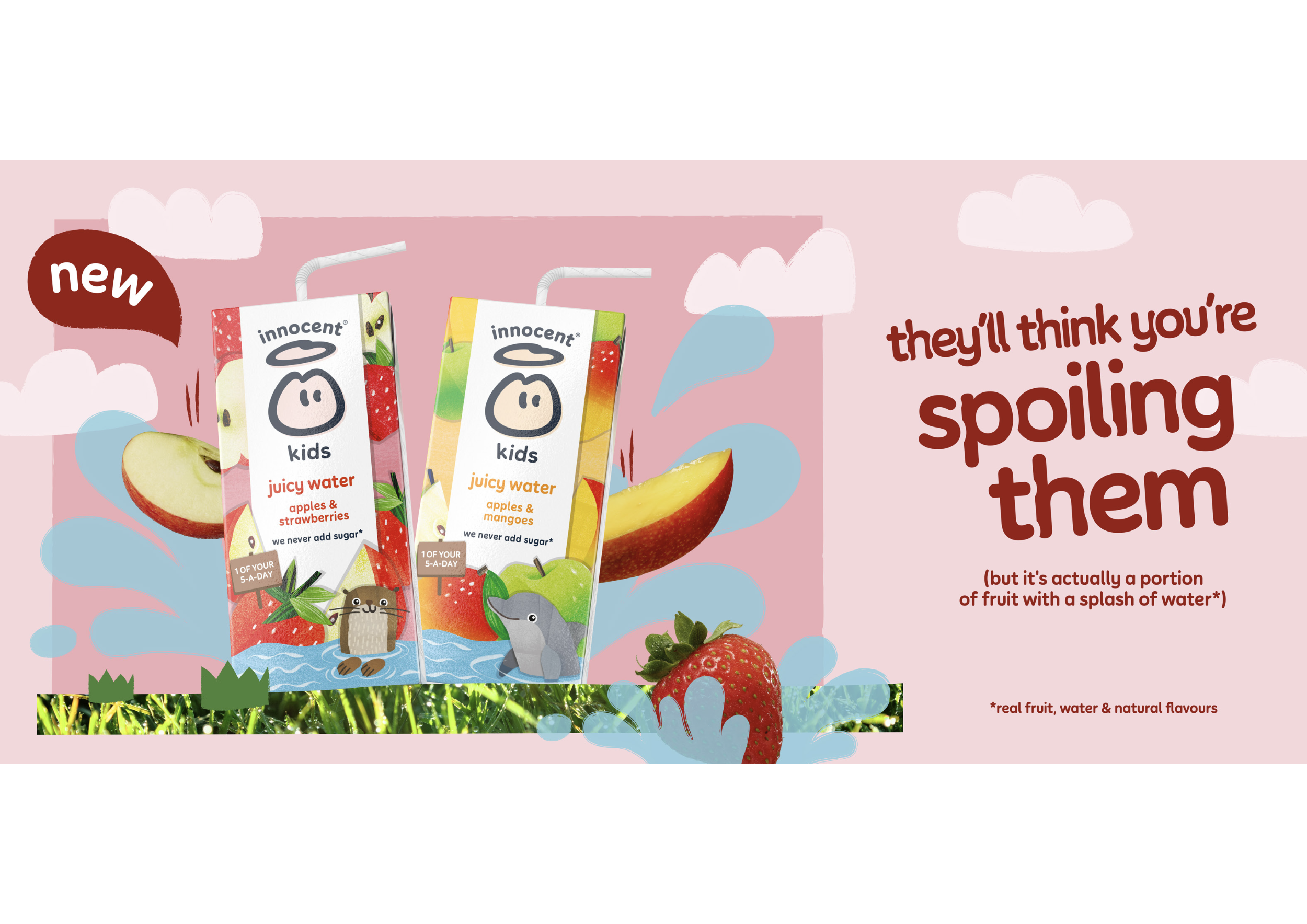a poster for innocent kids juicy water