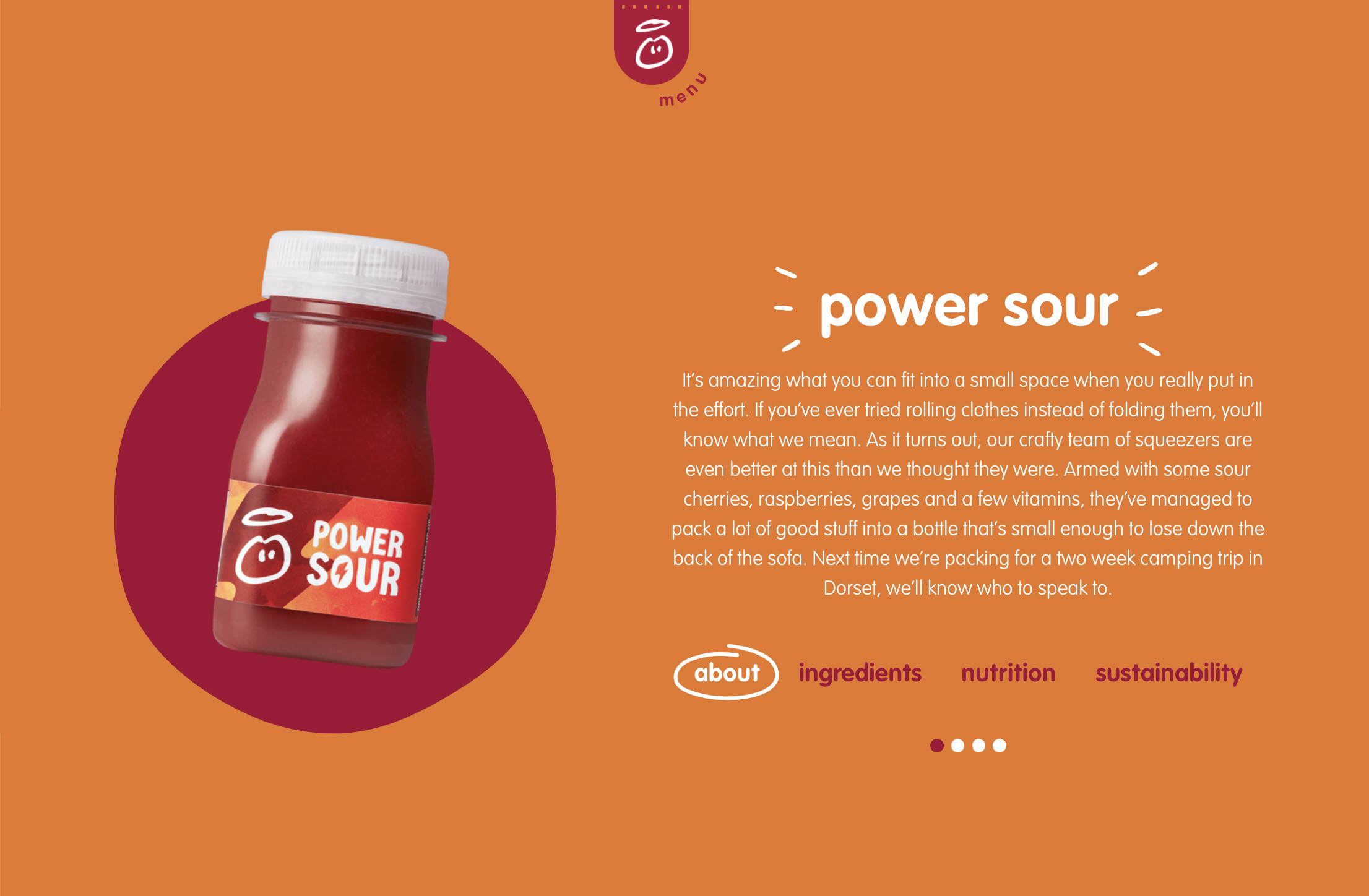 back of pack story for an innocent super smoothie