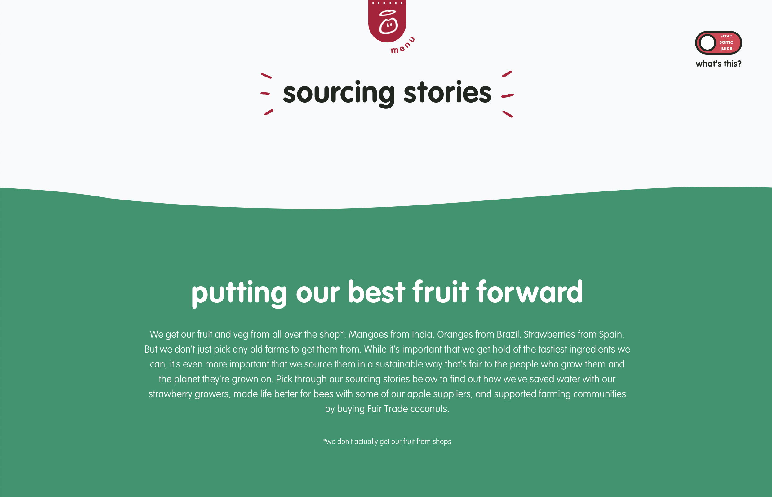 back of pack story for an innocent super smoothie